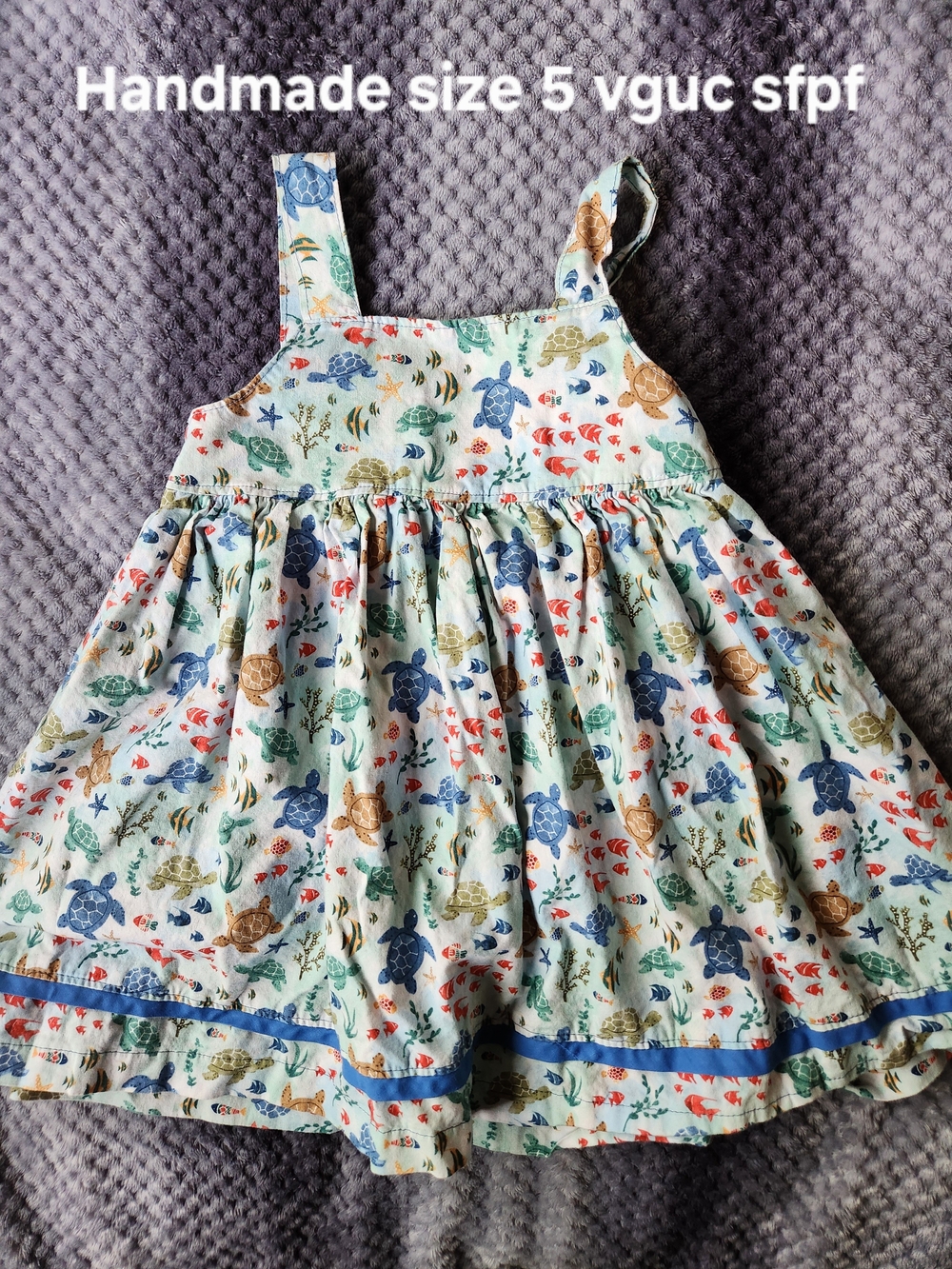 Handmade Girls Sea Turtle Sundress - Multi Color